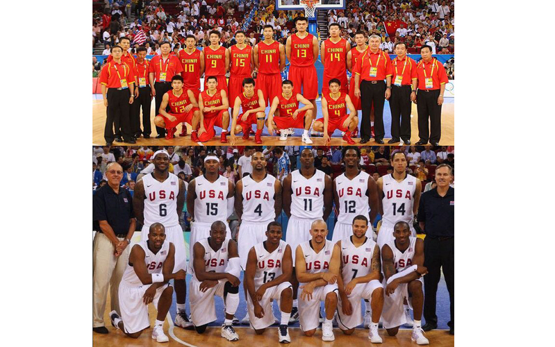中国vs美国篮球图片